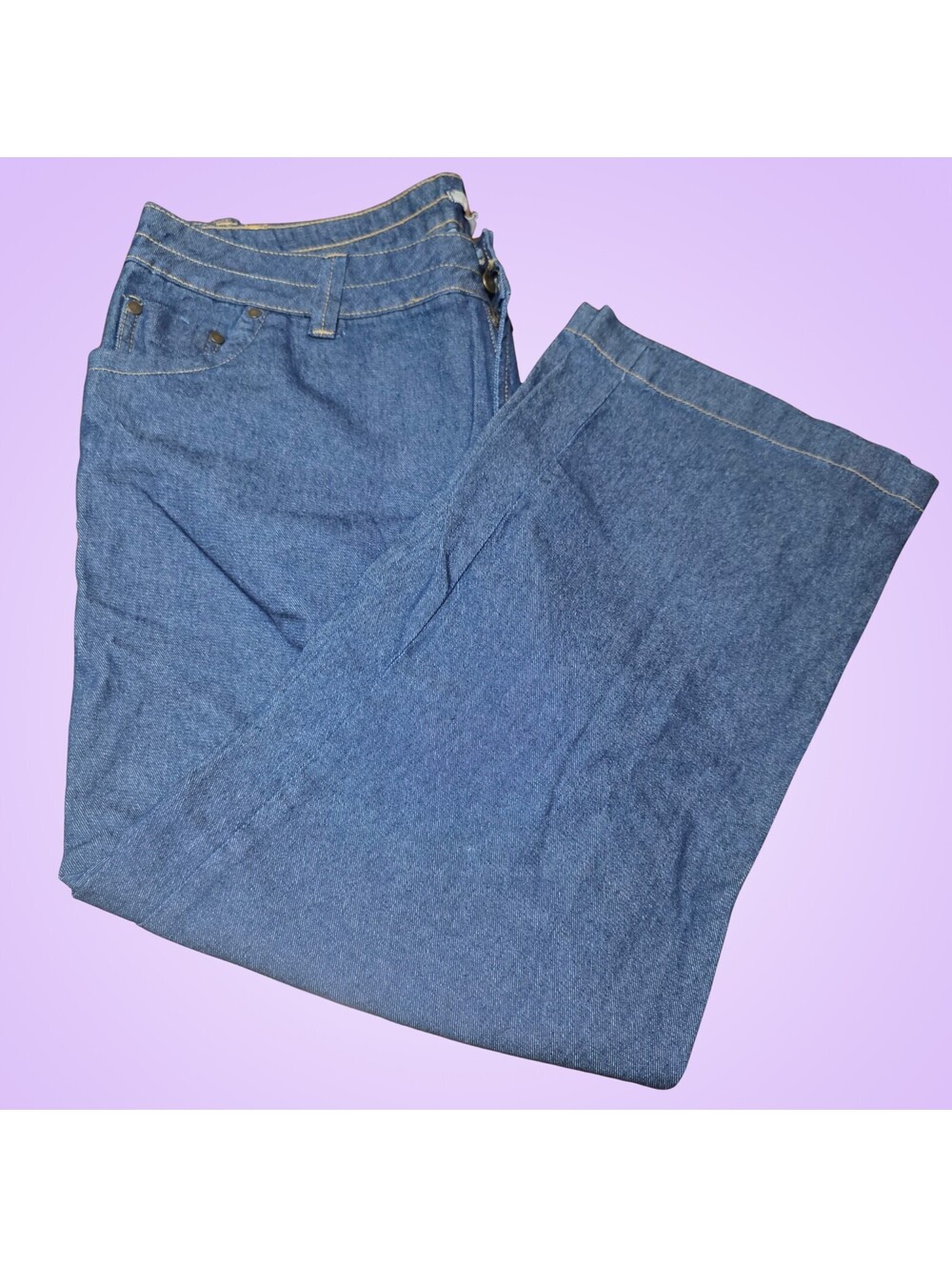 Woman Within Womens Size 20W Blue Denim Jeans Wide Leg Plus Size